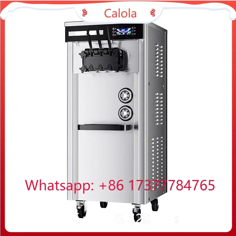Fully automatic commercial soft ice cream making machine 20~28L/h removable with pulley