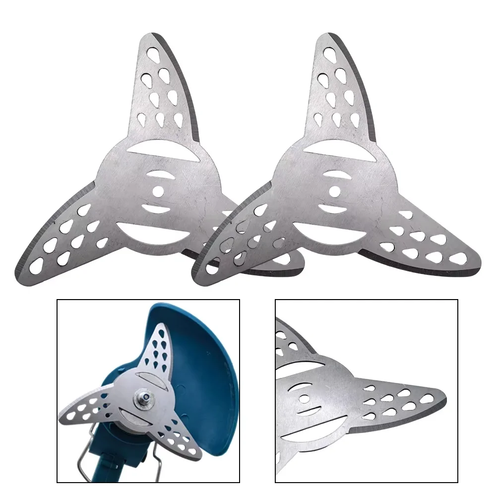 4Pcs 150mm Metal Trimmer Blades for Electric Lawn Mower, Universal Replacement Blades for Grass Trimmer, Durable Steel Cutting B view 2