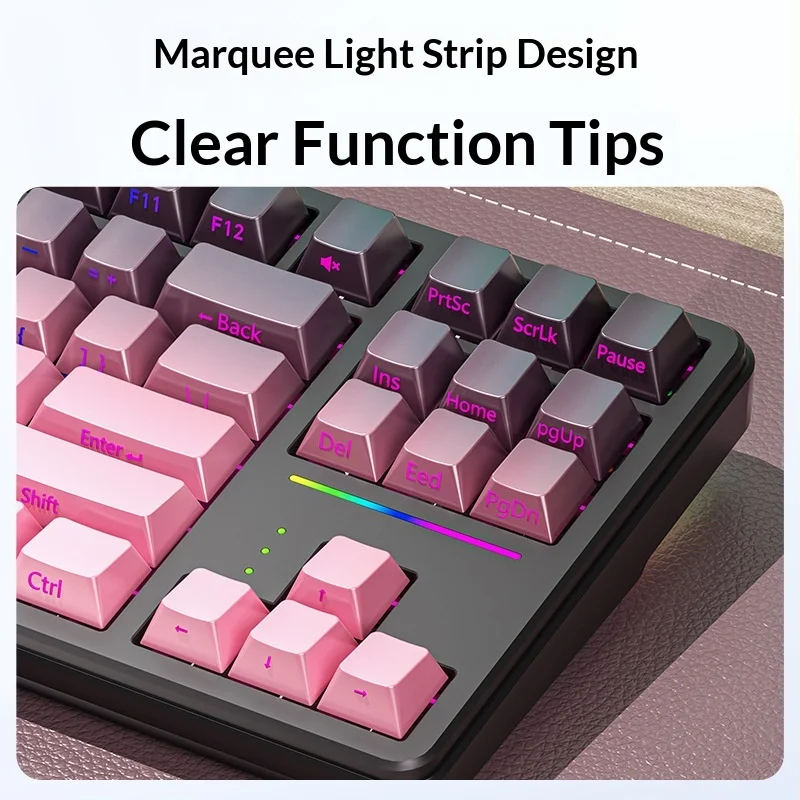 Langtu T88 لوحة مفاتيح ميكانيكية مخصصة للرياضات الإلكترونية مع ثلاثة أوضاع Rgb Ultra Silent Side Carving Gaming Office لوحة مفاتيح لاسلكية #2