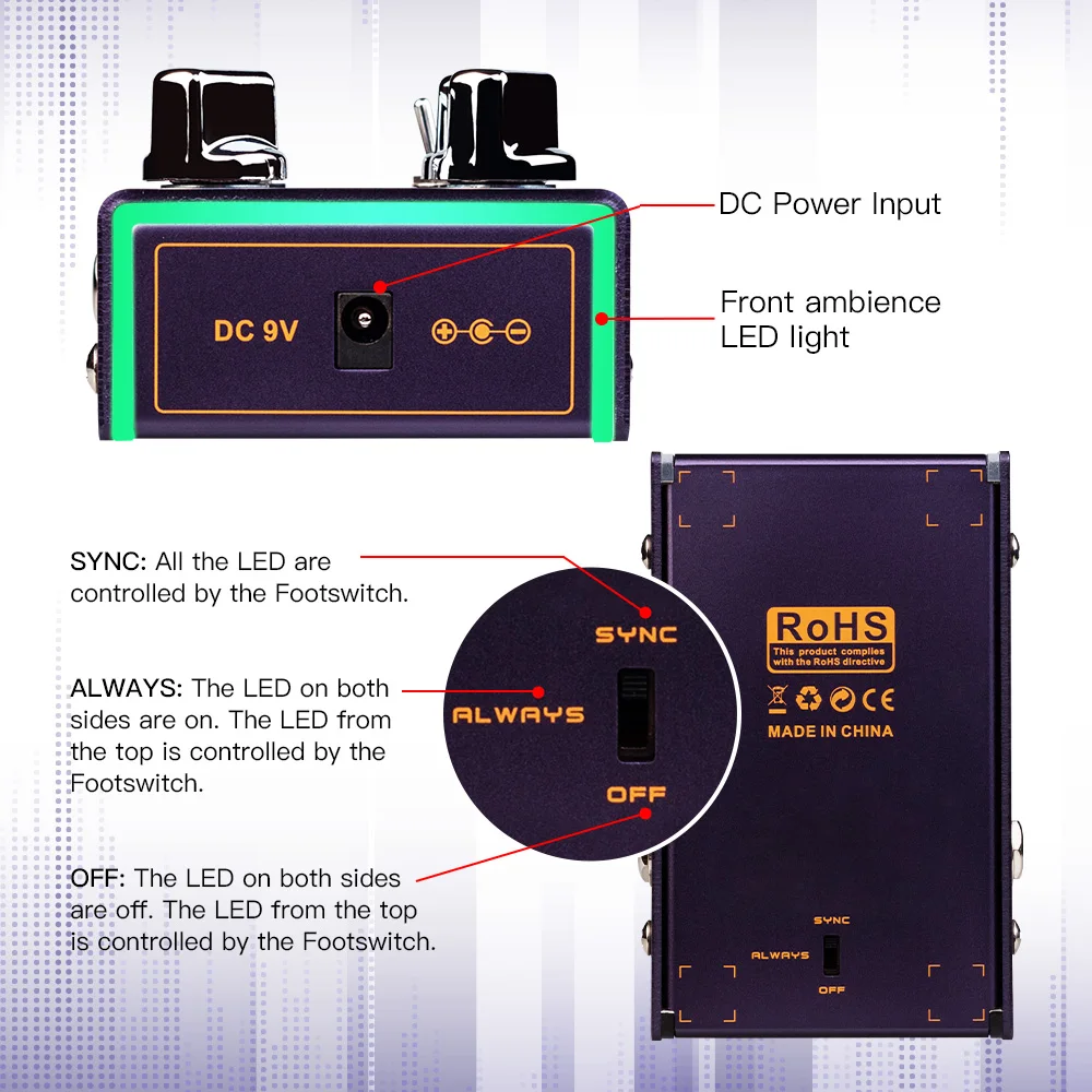 JOYO R-06 O.M.B Looper & Drum Machine Combo Guitar Pedal 40min Recording Unlimited Overdubs Undo Redo Tap Tempo