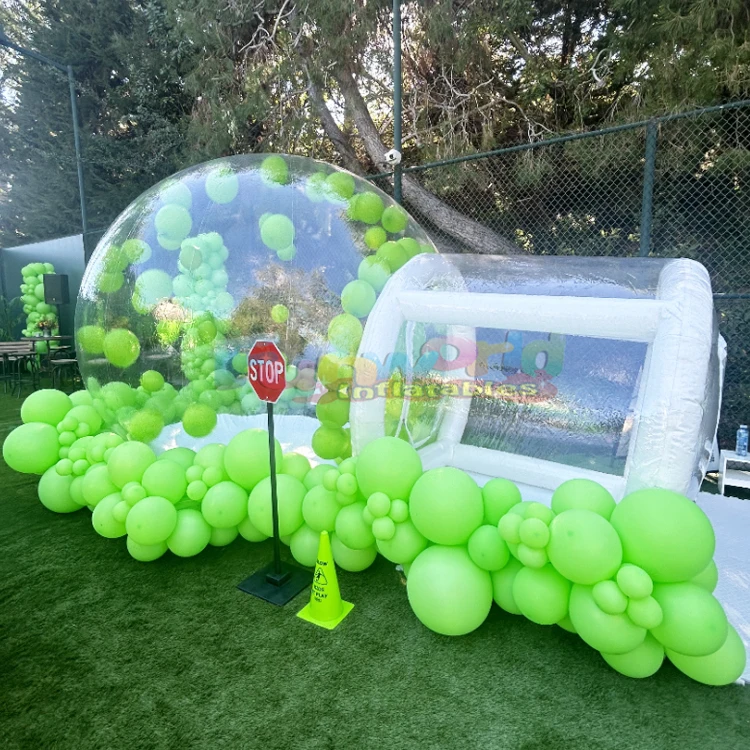 

Transparent inflatable balloon dome with tunnel tent, transparent inflatable bubble tent