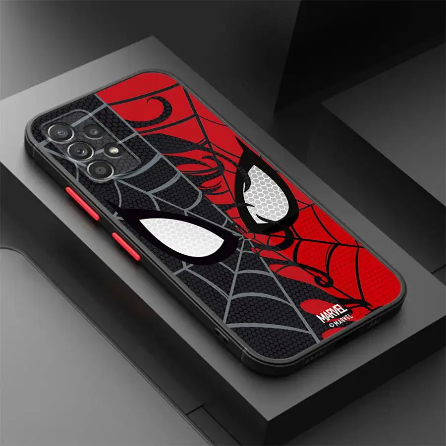 

Чехол для Samsung Galaxy A54 A52 A14 A53 A34 A13 A12 A15 A16 A32 A21s A23 A51 A33 A71 Matte Funda Phone Cover Marvel Spider Man