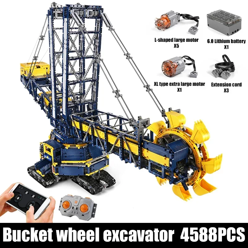 4588 pcs Technical Bucket Wheel Excavator APP Remote Controlled MOC Building Block Bricks Model Toys Bricks Toys for Adult Gifts