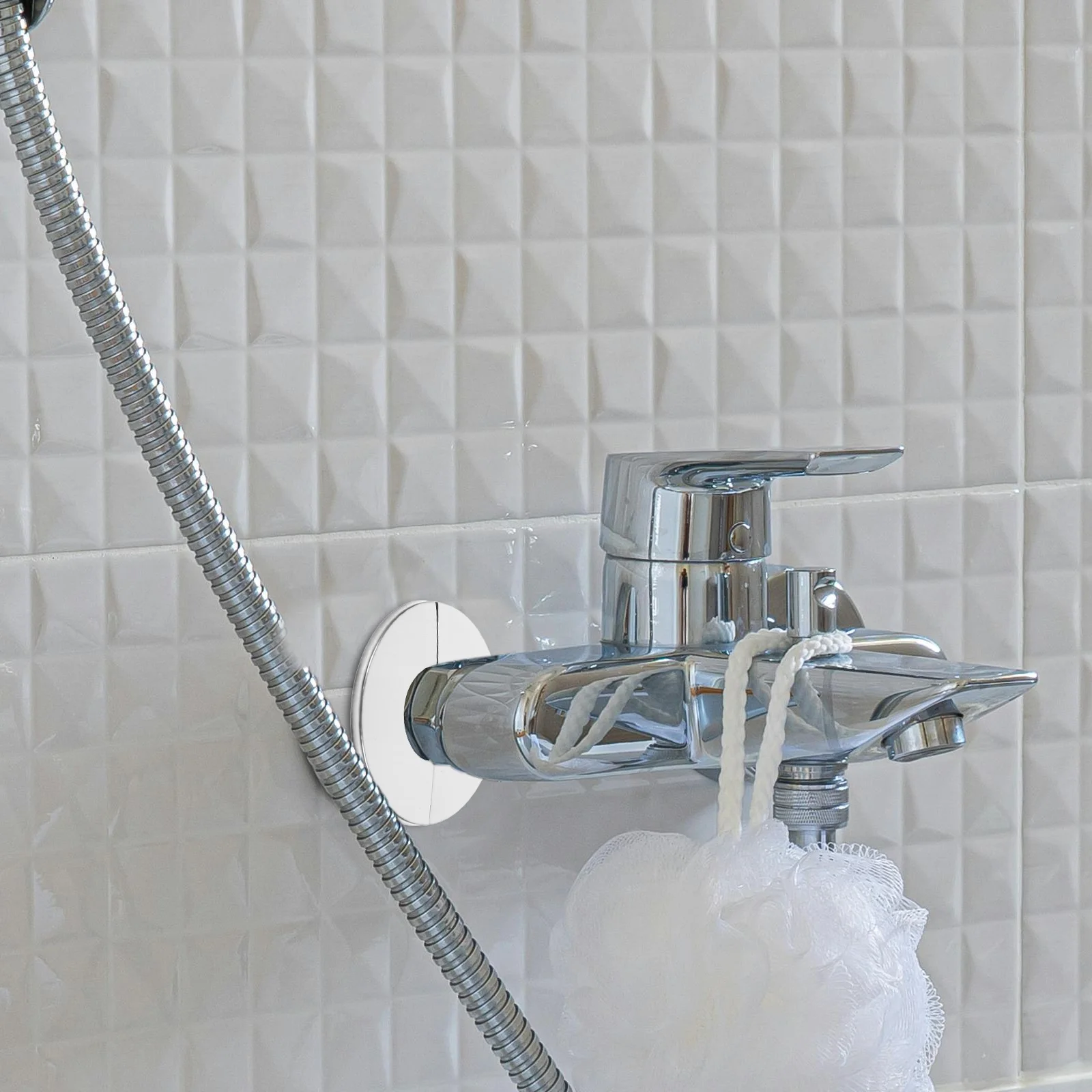 

Plastic Shower Arm Flange Wall Split Decorative Cover Plate Floor for Universal Faucet Pipe Water Pipe Cover Shower Head Arms