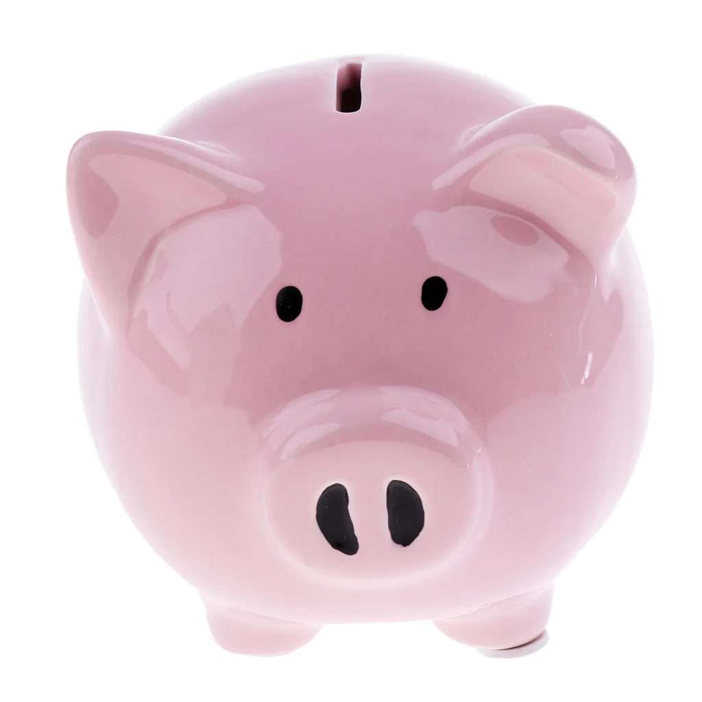 Kids Coin Piggy Bank Ceramic Money Box Child Savings Safe Holder for Girls Boys Room