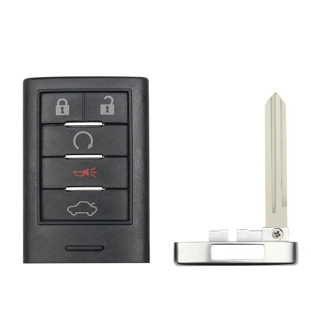 For Cadillac Car Remote Key Fob Case With Blank Key Blade(5 Buttons)