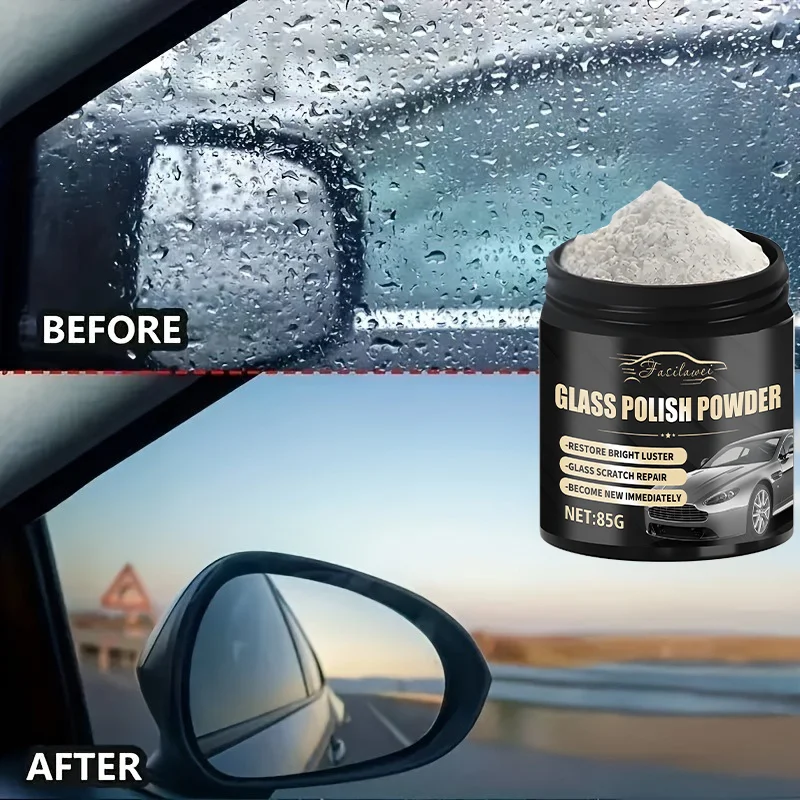 Professional Glass Polishing Powder Car Windshield Scratch Remover RV Mirror Clarity Restorer Auto Care Cleaning Solution view 4