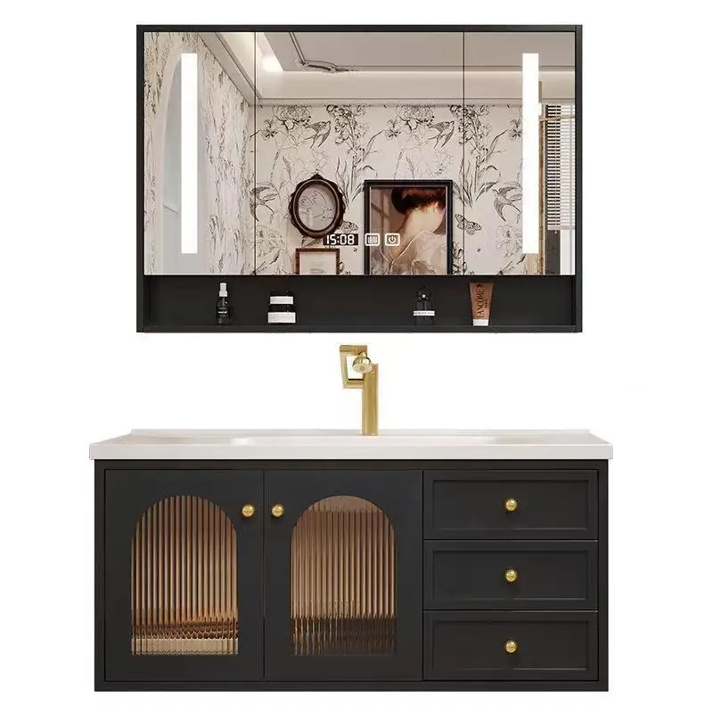 Modern high-quality waterproof wall-mounted bathroom vanity sink bathroom cabinet for hotel use