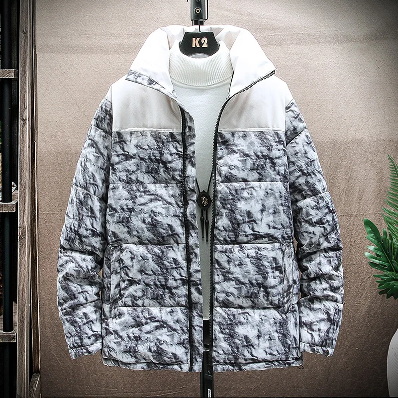 Neue Winter 2023 Camouflage Mantel Männer Verdicken Casual Parka Slim Fit Outwear Warme Outwear Patchwork Männlichen Dicke Jacke Plus Größe 4XL