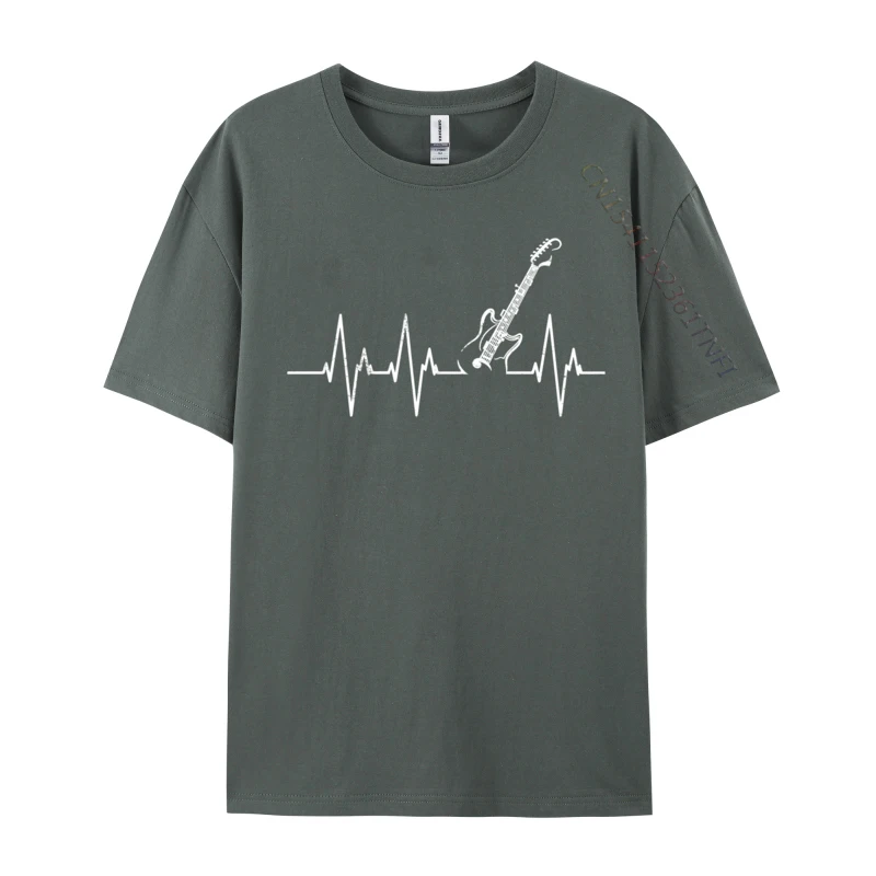 Xmas Retro Heartbeat Guitars Ugly Christmas Guitar Music T-Shirts Cotton Casual T-Shirts Crewneck Tee Shirt image 4