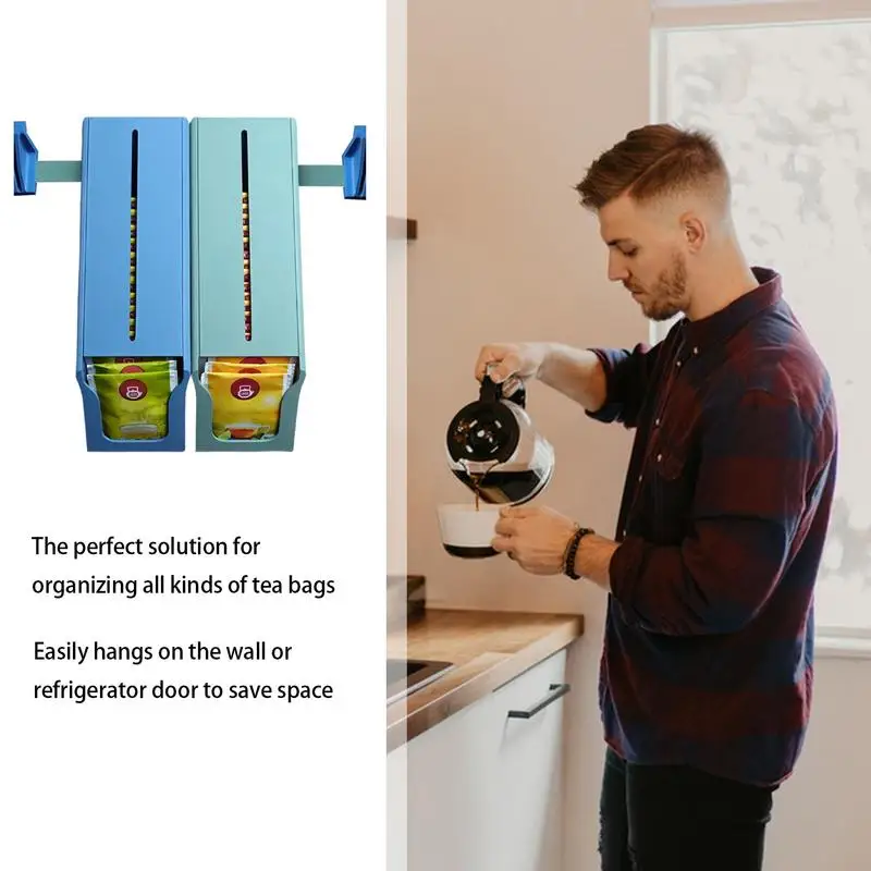 Contenitori per tè per bustine di tè Organizzatore di stoccaggio per bustine di tè rimovibile 2x Organizzatore da cucina Organizzatore da appoggio per Home Studio