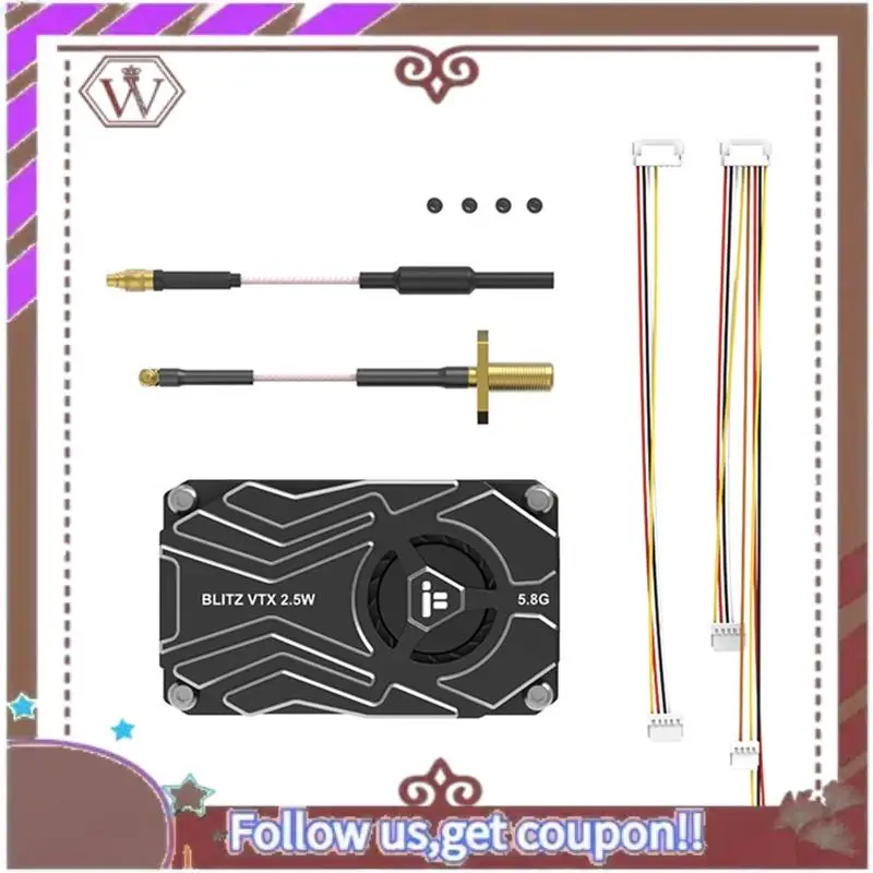 

ABBG-For Iflight BLITZ Whoop 5.8G 2.5W VTX 40CH With MMCX Interface Built-In MIC Dual Cooling For FPV Drone VTX Easy Install