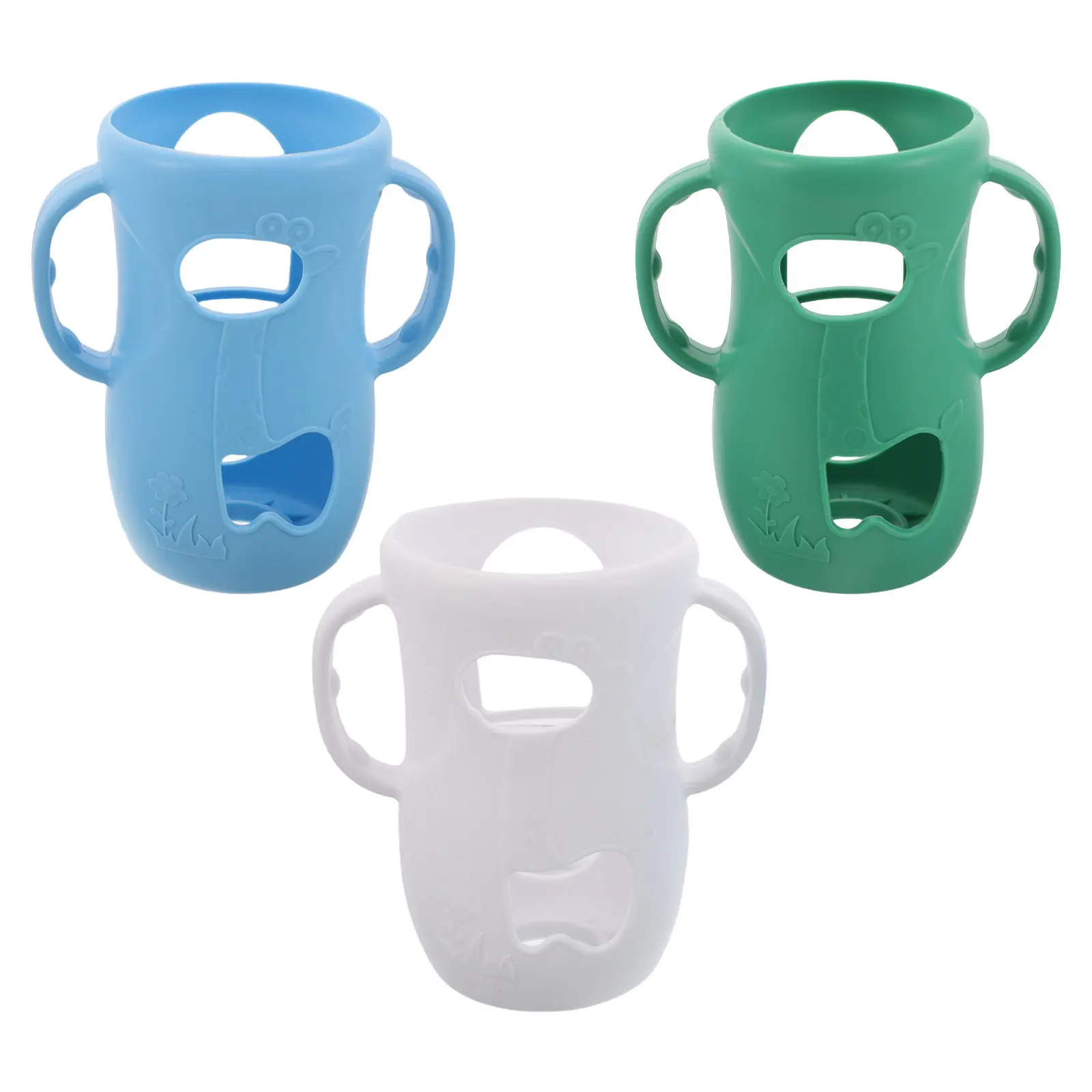 

3Pcs Baby Bottle Insulated Sleeve Silicone Covers Soft Protective Wraps Anti Breakage Training Cup Grip for Kids Travel Nursery