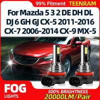 20000LM Canbus Car Fog Lights Bulbs 12V Fog Lamps For Mazda 5 3 2 DE DH DL DJ 6 GH GJ CX-5 2011-2016 CX-7 2006-2014 CX-9 MX-5