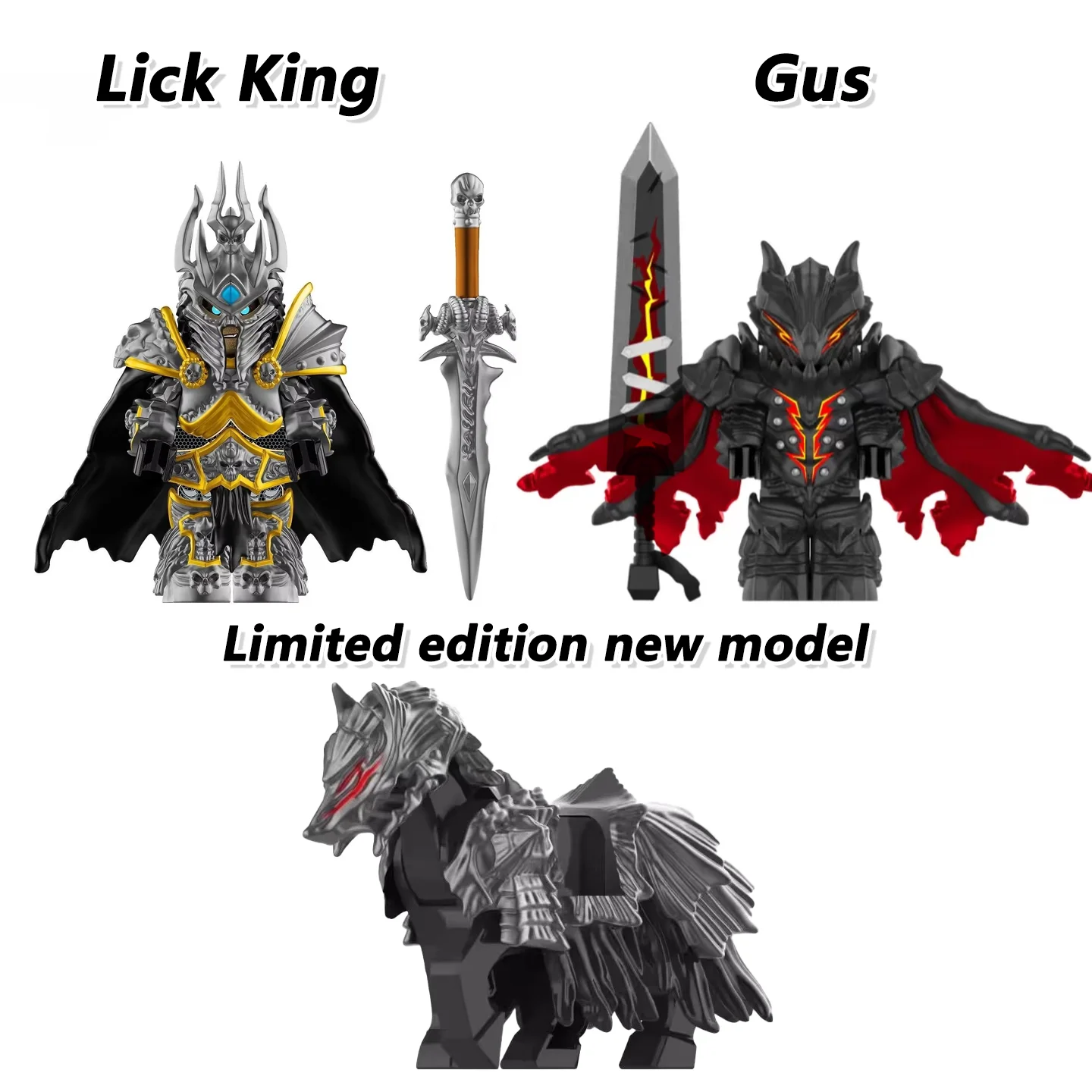 Novos Blocos de Montar World of Warcraft Wow, Mini Figura de Ação do Lich King, Brinquedos Berserk Guts Gus, Presente de Férias