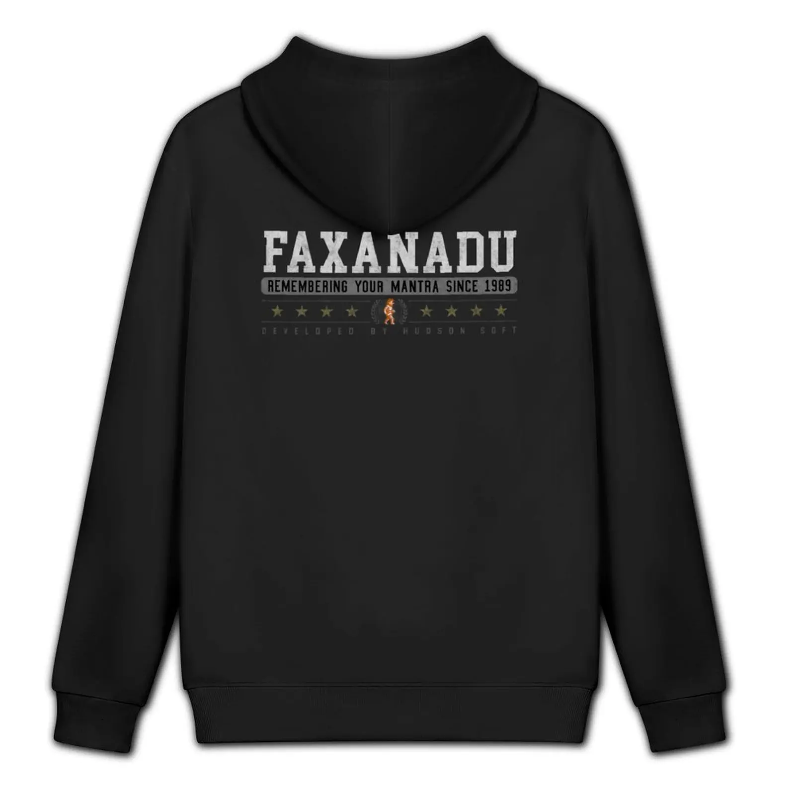Faxanadu - عتيق - هوديي أسود على الطراز الياباني للرجال طقم قميص رياضي ملابس للرجال ملابس رجالي تي شيرت بقلنسوة جديد
