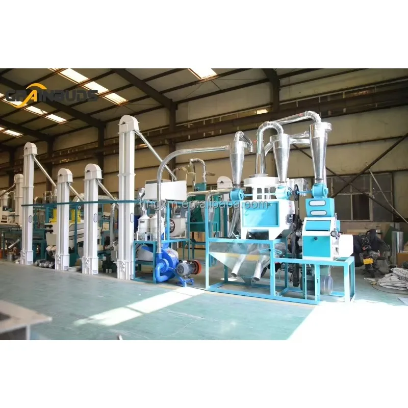 10-20TPD Maize Processing Machinery Industrial Corn Flour Grits Feed Mill Plant Automatic Control System High Extraction Rate