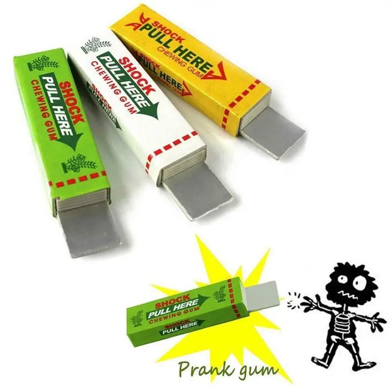 5/10 Uds. Goma de mascar eléctrica, broma, juguete eléctrico, bolígrafo de broma de choque, accesorios para fotos, broma novedosa, goma de mascar de descarga eléctrica divertida