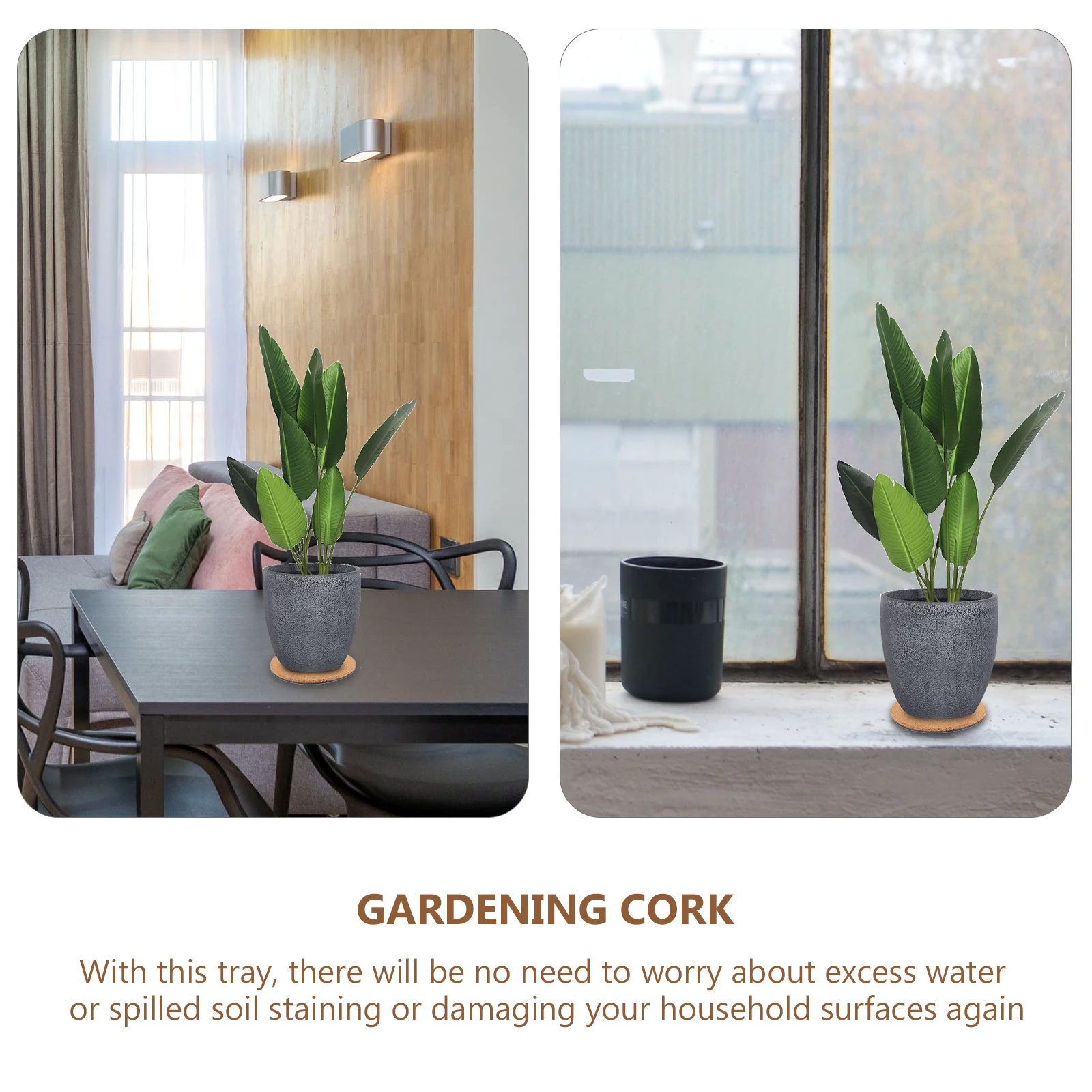 

Flowerpot Pad Cork Plant Mat Set of 10 Non-Slip Garden Planter Tray for Home Decor Custom Paintable Plant Coaster Saucers