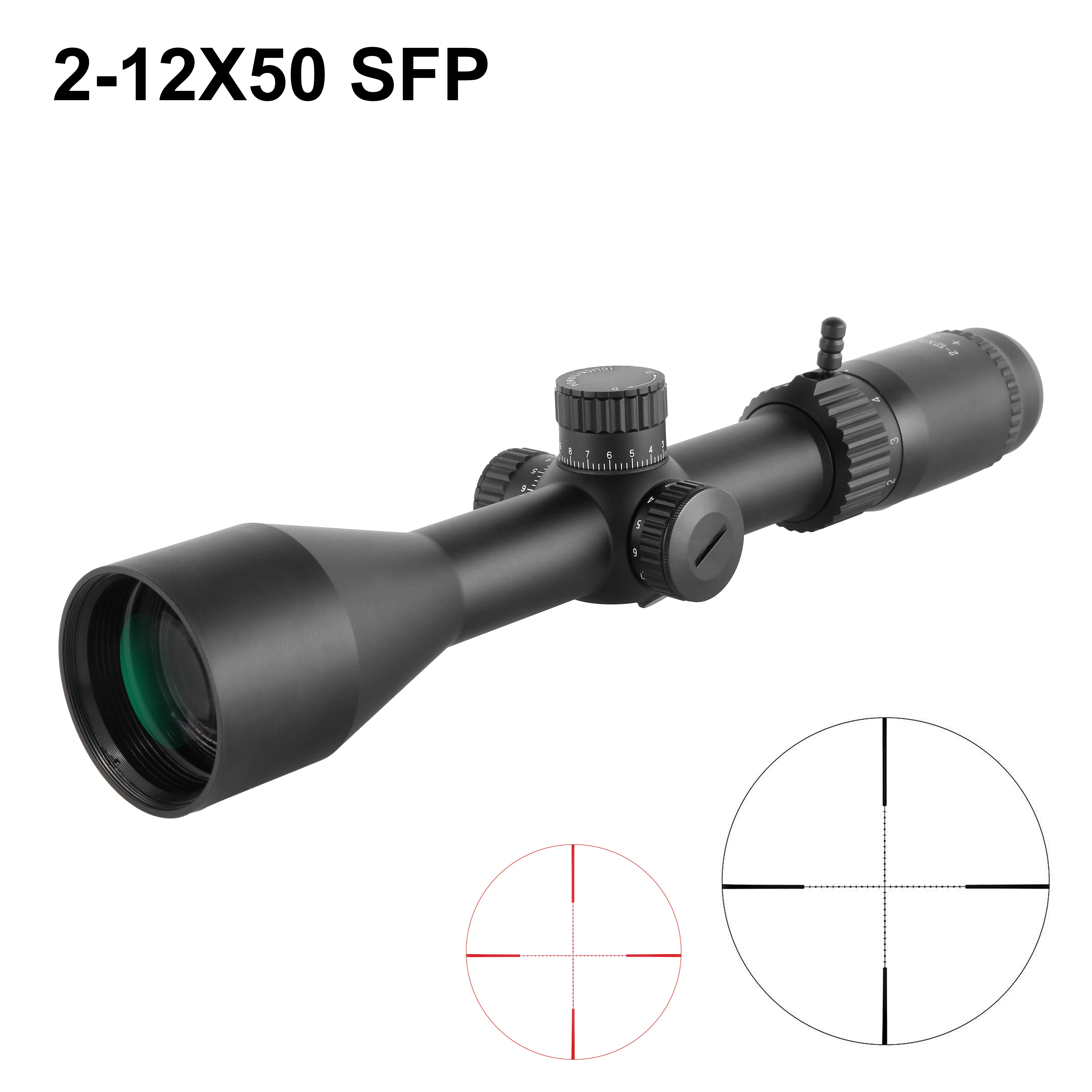 2-12X50 SFP long eye relief optical aiming air gun rifle optical sight for small rifle sights used in air gun hunting sights