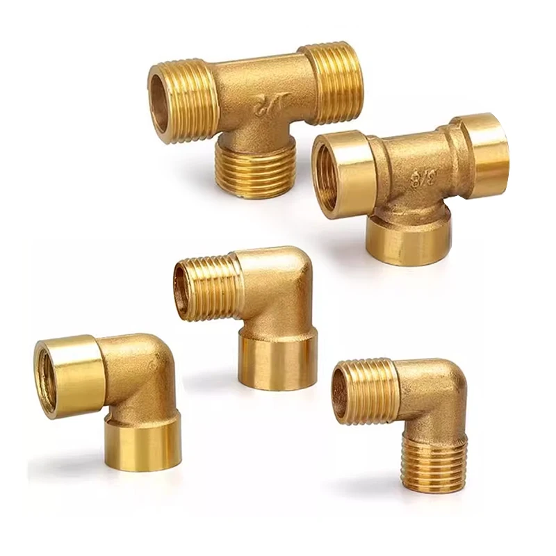 90 Degree Brass Elbow Pipe Pneumatic Fitting Connector Coupler, Female & Male Thread, Sizes 1/8