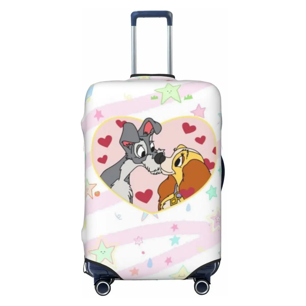 

Эластичный защитный чехол для чемодана с изображением героев аниме «Дама и Трамп», милый мультяшный дизайн, подходит для чемоданов 18-32 дюймов