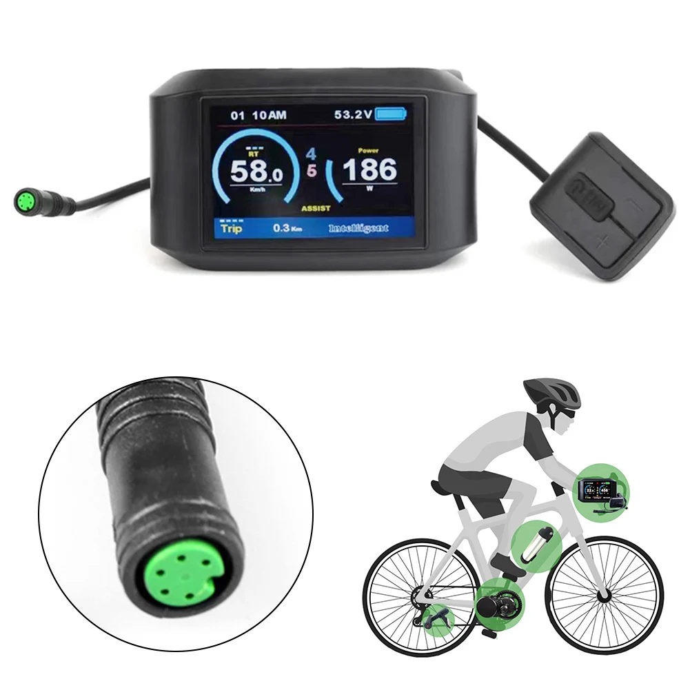 

Цветной дисплей 750C для электровелосипеда EBIKE- For 8FUN- BBS01 BBS02, электрический велосипед Displayuart IP65, водонепроницаемый, постоянный ток 24 В/36 В/48 В/52 в