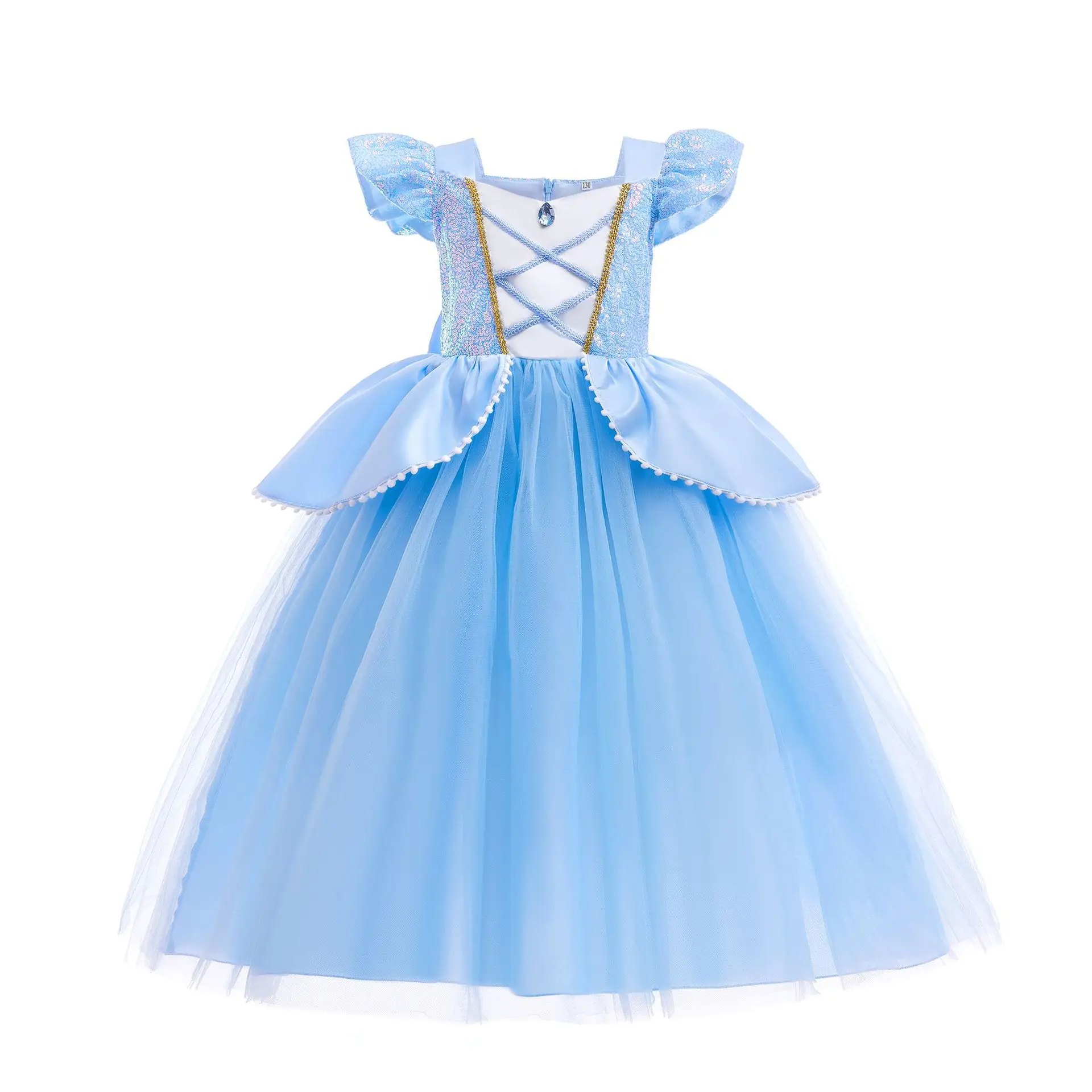 Kids Princess Cosplay Costume Girl Snow Queen Dress Halloween Carnival Clothes Cute Cosplay Evening Party Clothing for 2-10 Year