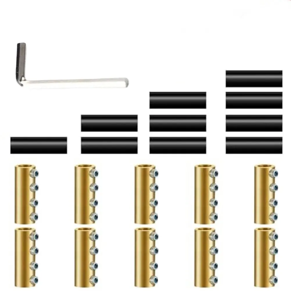 

Electrical terminal block brass wire connector 60A 80A with heat shrink tubes and wrench for home and industrial wiring projects