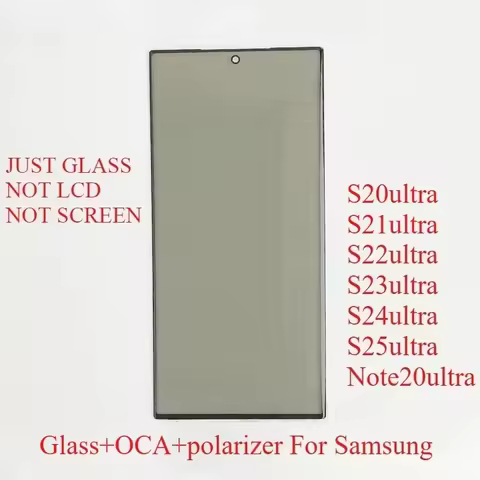 Front Screen Glass With OCA Polarizer For Samsung Galaxy Note 20 Ultra Note 20 Ultra S20 S21 S22 S23 s24 Ultra Display Repair