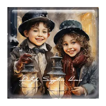 10pcs/lots Christmas X-mas Winter Santa Mary Snowman Kids Angels Square Photo Glass Cabochon Demo Cameo For Diy Jewelry Making