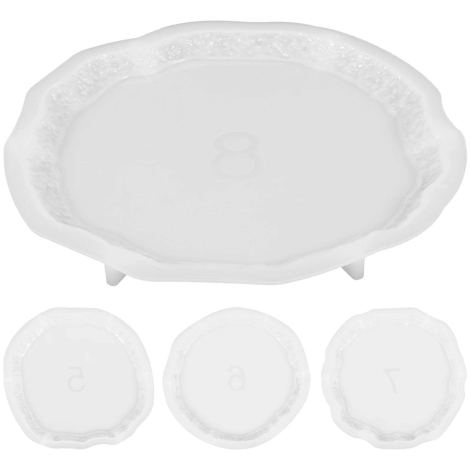 

4pcs Resin Coaster Mold Silicone Crystal DIY Crafts Epoxy Irregular Shape Flexible Practical Safe Easy Clean Gifts Jewelry