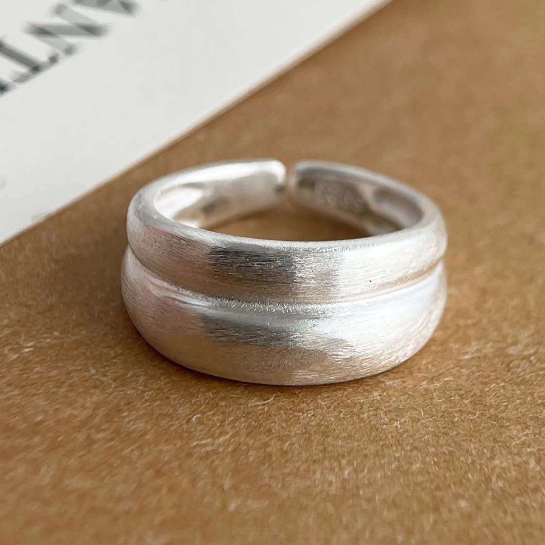 Women's 925 Sterling Silver Wide Shining Oval Open Ring