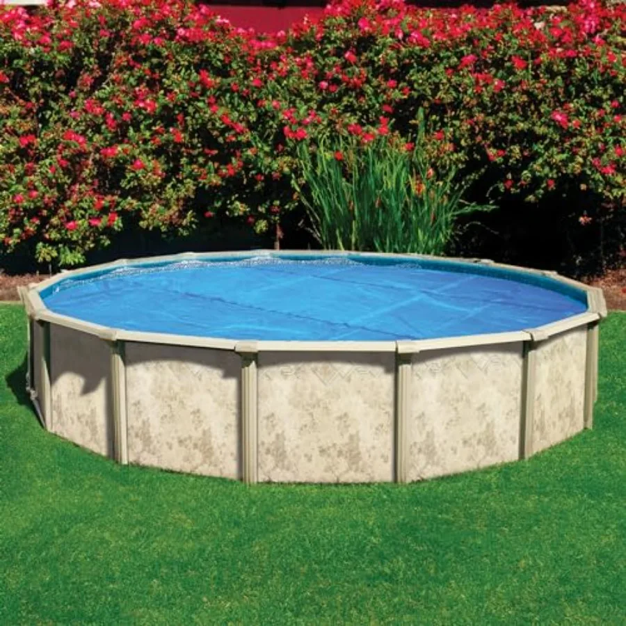 21' Blue Round Solar Pool Cover 8 Mil for Solar Heating Above Ground Pools and Inground Pools