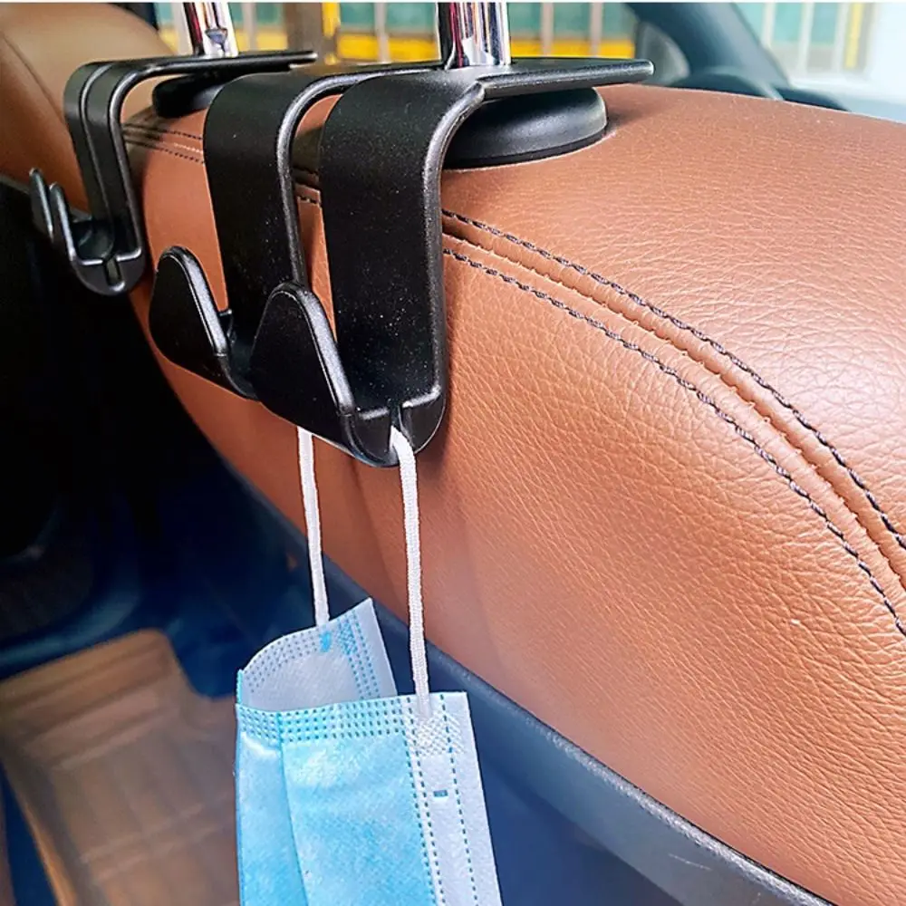 2 Pcs Double Head Car Rear Seat Hook Universal Car Interior Hanging Organizer Multi-function Auto Accessories Handbag Bracket image 2