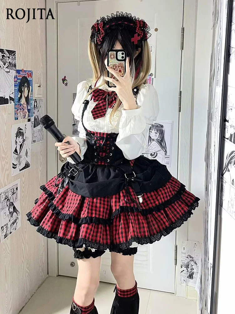 

Sweet and Spicy Style Rock Girl Outfit Lolita Halloween Cosplay Costume Lolita Stage Outfit Shirt + Vest + Skirt + Leg Warmers