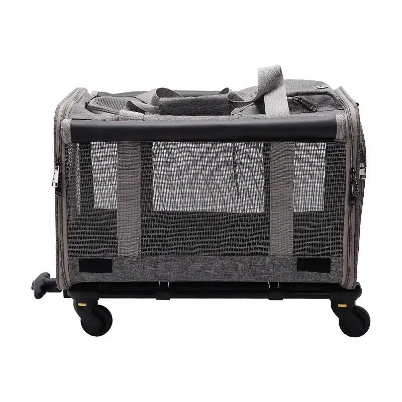 Oem Wholesale Airline Approved Trolley Detachable Portable Travel Dog Cat Pet Carrier With Wheels