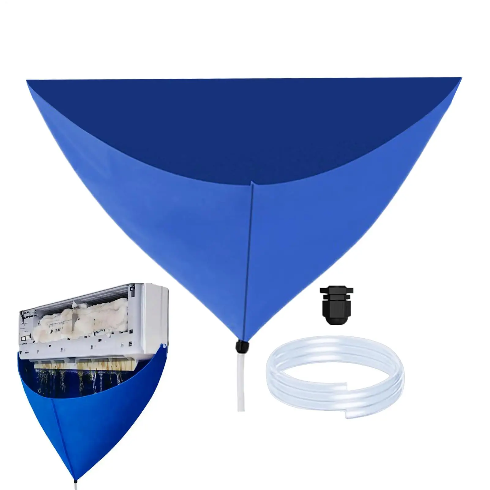 Kit de limpieza de CA de verano, bolsa de limpieza de aire acondicionado con limpiador de tuberías de drenaje, juego de lavado acondicionado impermeable, herramientas de aire acondicionado
