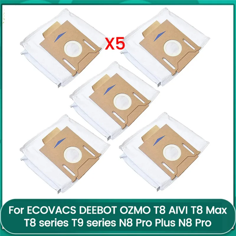 

B50C 5PCS Dust Bag For Ecovacs Deebot Ozmo T8, T8+, T8 AIVI, N8 Pro Plus,N8 Pro, T9 AIVI T9 PRO Vacuum Cleaner Bags