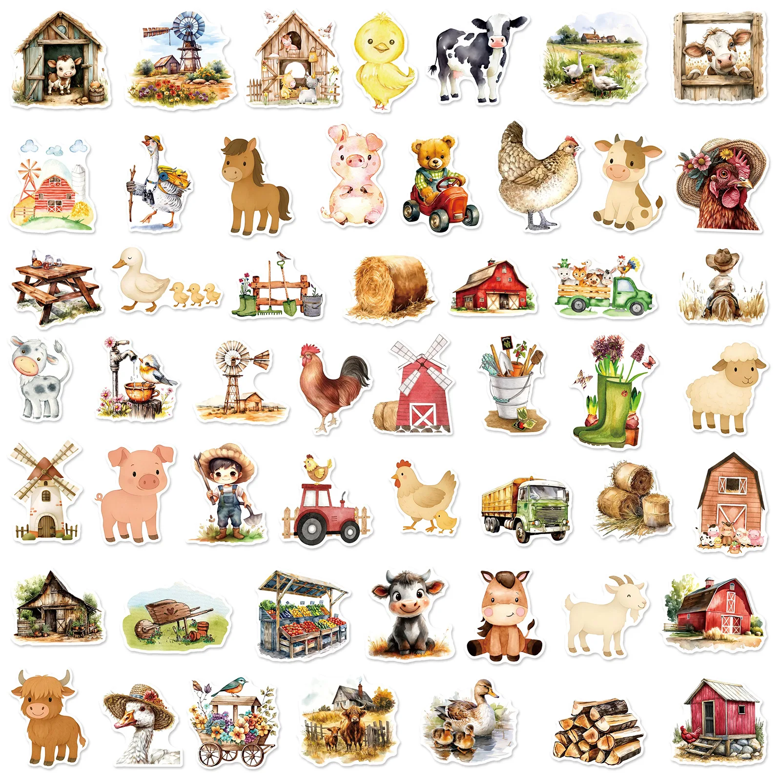 50 قطعة حكاية خرافية الكرتون مزرعة موضوع الكتابة على الجدران ملصقات الديكور DIY بها بنفسك حساب اليد جراب هاتف كوب ماء ملصقات الحيوانات الأليفة مقاوم للماء #4