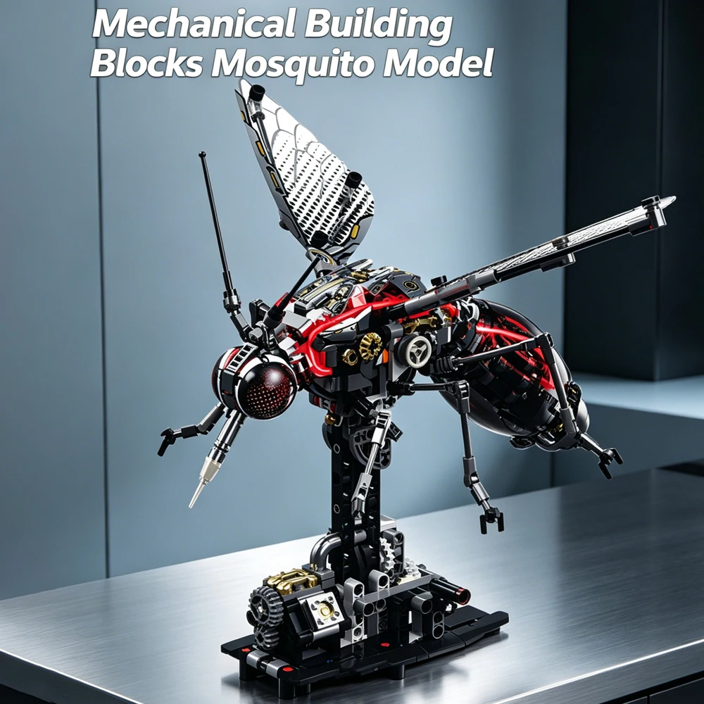 

Набор для сборки механической модели комара из 747 деталей, 3D-конструктор с подсветкой, украшение для стола в виде животного, для взрослых