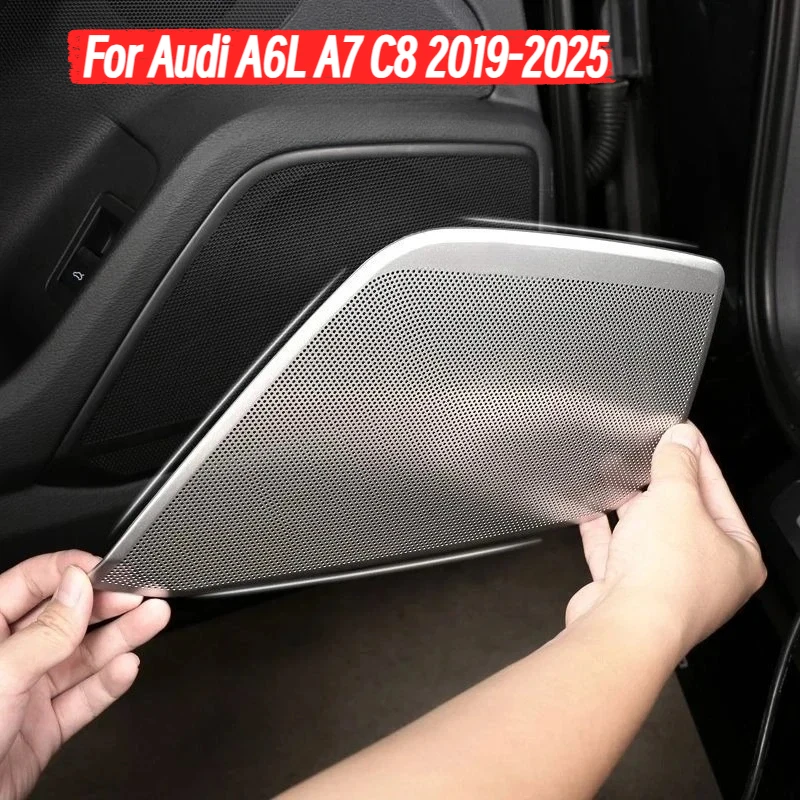 

Car door speaker cover and audio decoration cover For Audi A6L A7 C8 2019-2025 Auto interior modification accessories