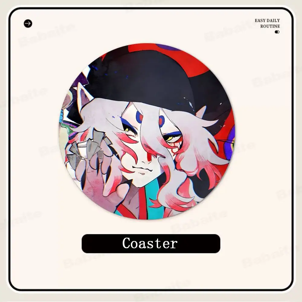 Anime M-Mononoke Themed Wooden Coaster Non-Slip Heat-Resistant Fun Dining Table Decoration Cafe Restaurant Gifts 5
