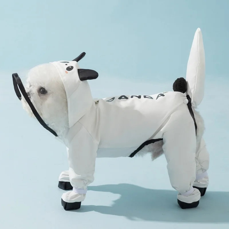 Four Leg Full Coverage Waterproof Dog Raincoat Frog Waterproof Dog Coat Lightweight Rain Jacket With Rain Shoes For Teddy Bichon - view 3