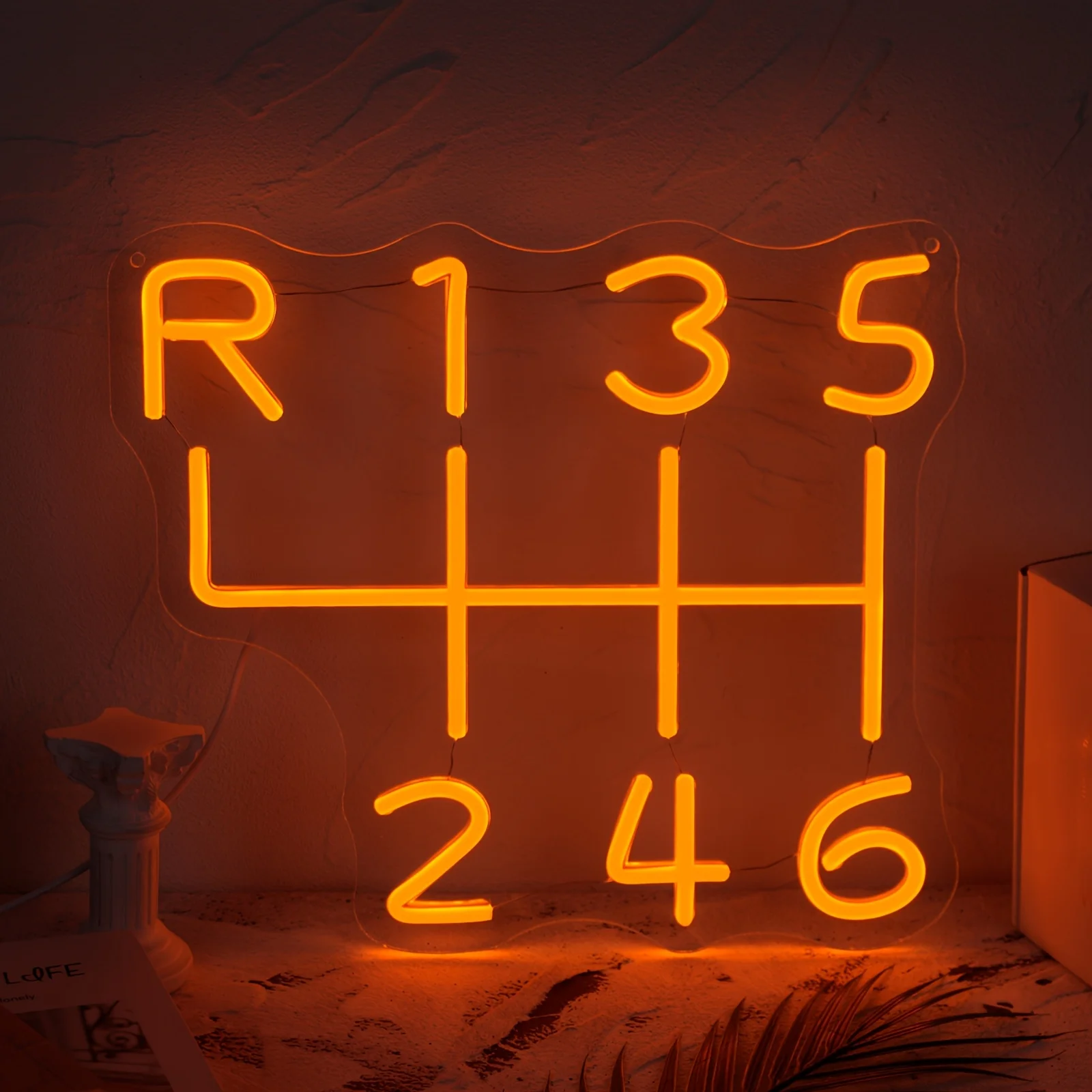 

Неоновая вывеска переключения передач, настенный светильник с прозрачным покрытием для гаража, декора Man Cave, Bar и студии — идеальный подарок на день рождения и праздник