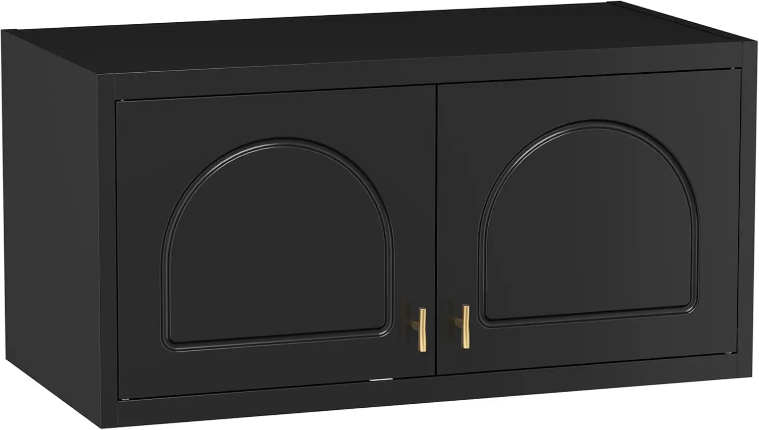 Metal Wall Cabinet, Wardrobe Top Cabinet, Small Upper Storage Cabinet, Black,