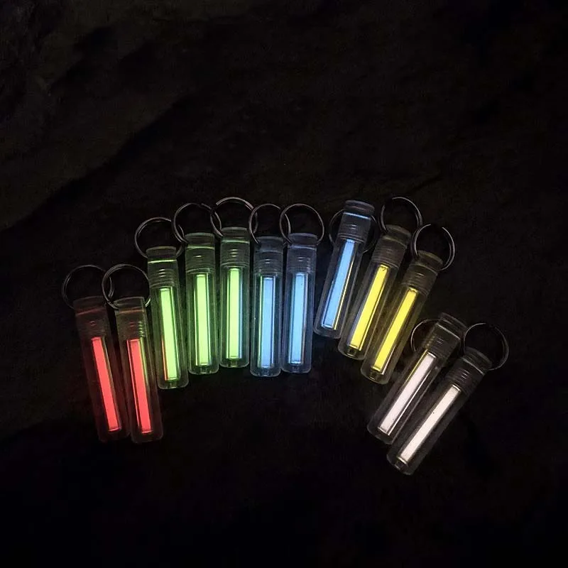 25years luminous Tube Pendants 1PC Paracord Beads Key Ring Necklace Pendants Head Luminous Night Light Outdoor EDC Tool