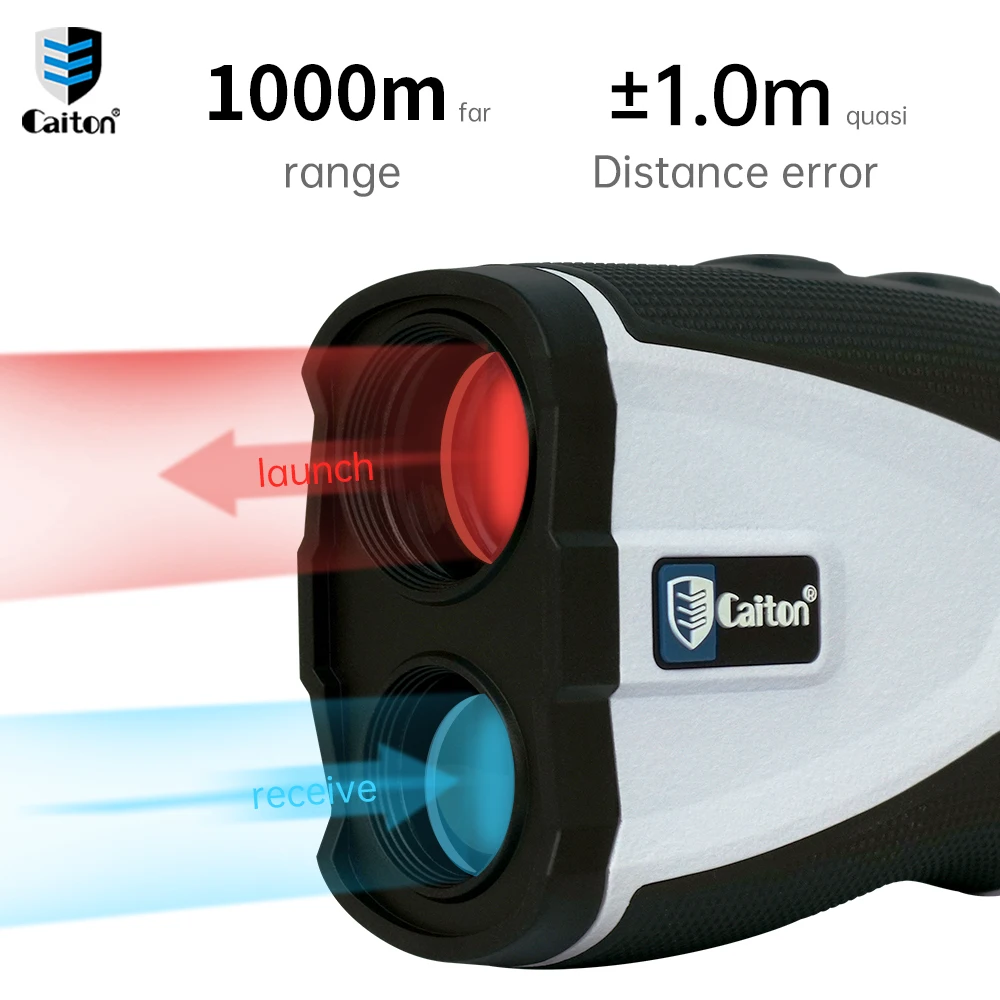 Caiton Golf Rangefinder - 6X Magnification and Slope Function - Flagpole Lock with Vibration - Waterproof for All Golfers