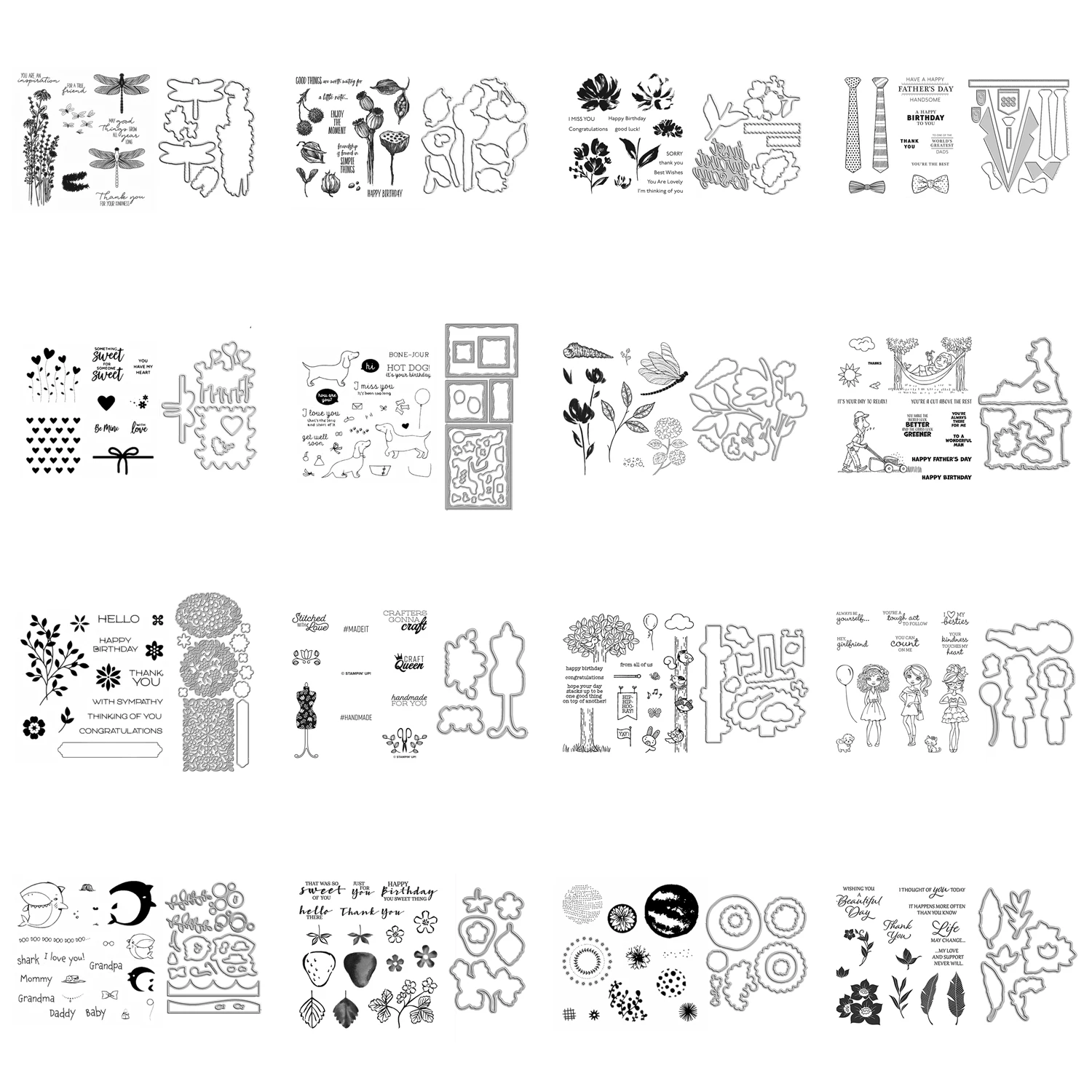 Cutting Dies Clear Stamps Spring Blossom Valentine's Day Mother's Father's Day Clearance Sale Scrapbooking for Frame Card Craft