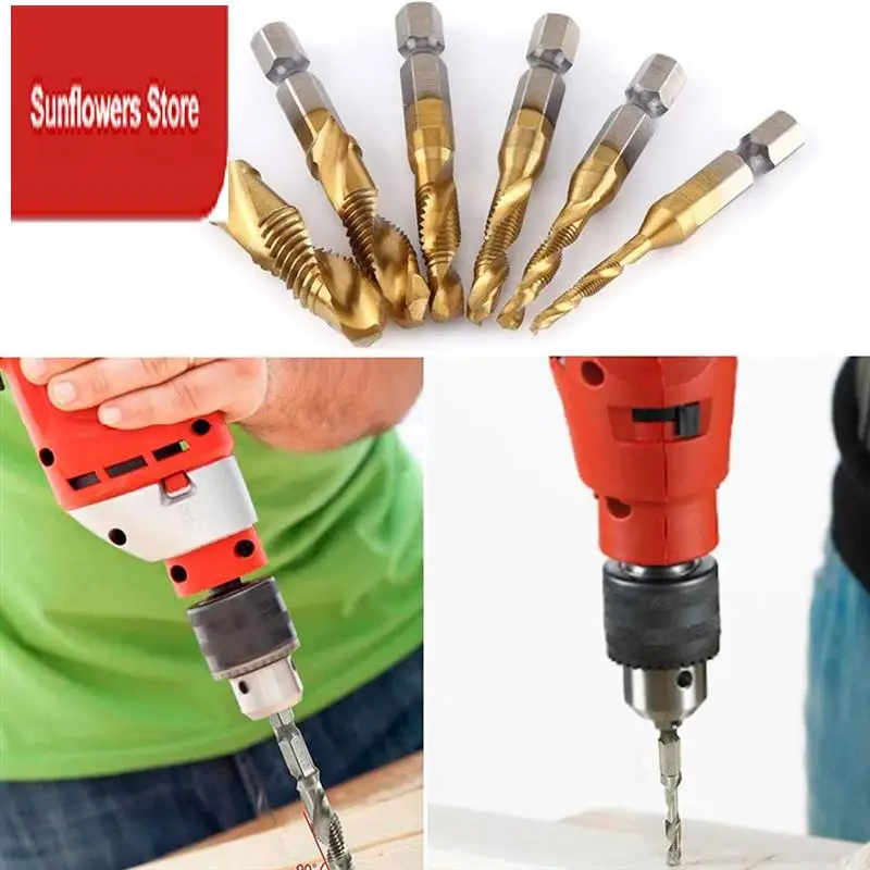 

Набор интегрированных сверл для сверления и снятия фасок, 6 шт., сверло для снятия заусенцев из высокоскоростной стали